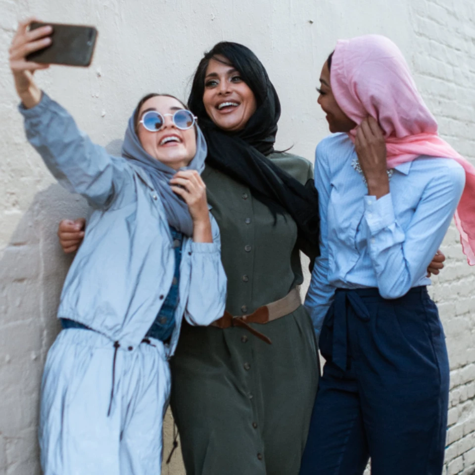A gen-z girls are taking a selfie